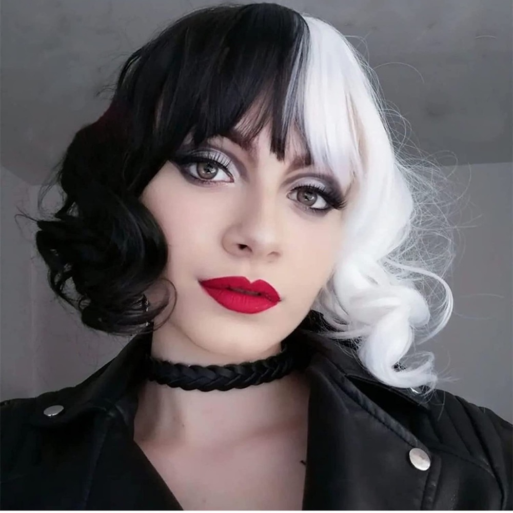 Cruella Deville Cosplay Costume Wig